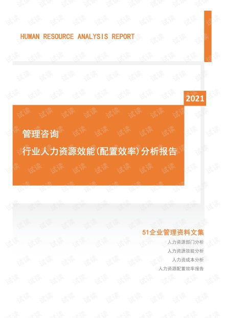 2021年度管理咨询行业人力资源效能分析报告 市场招聘用工 .pdf